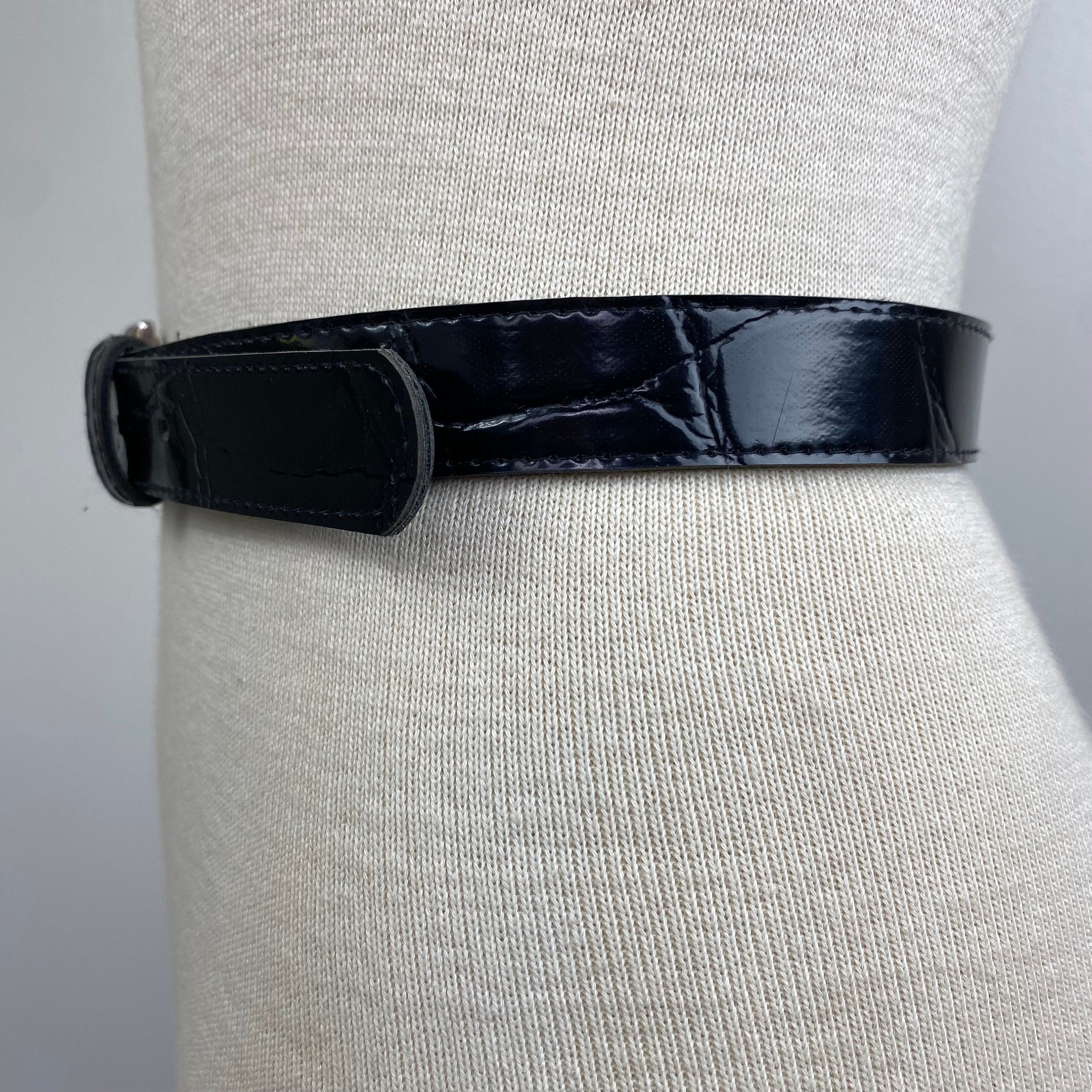 Elegant Vintage Black Faux Leather Belt with Silver Buckle SUOSDEY Western Skinny Leather Belts for Women Adjustable  main image 3