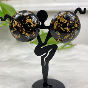 Vintage Lucite and Gold Foil Round Screw Back Earrings