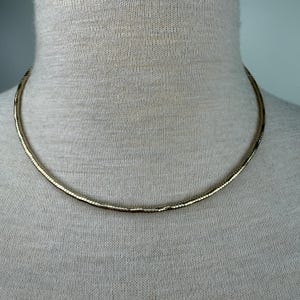 Gold Tone Omega Chain Collar Choker Necklace 18&quot;