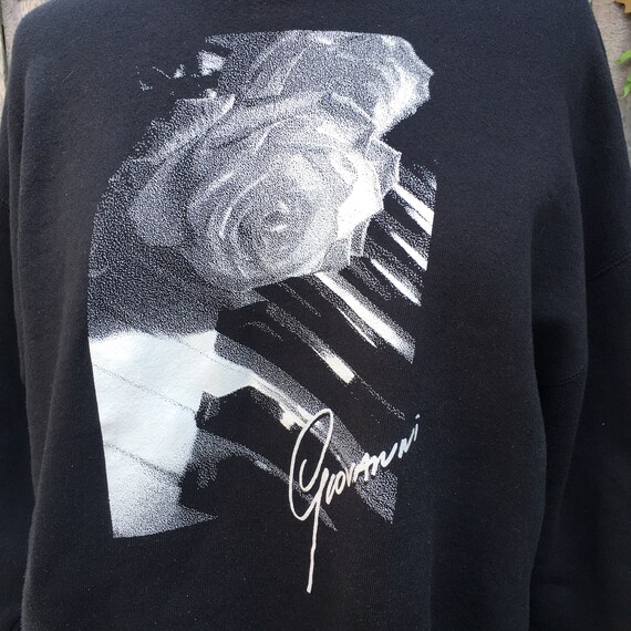 Vintage 80s Black Giovanni Sweatshirt Large, Free… - image 3