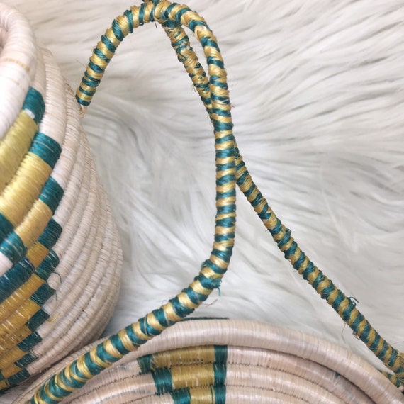 Vintage Woven Coiled Basket Purse - image 6