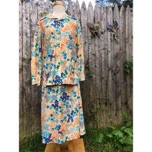 Vintage Floral & Gold Metallic Jacket Dress Set
