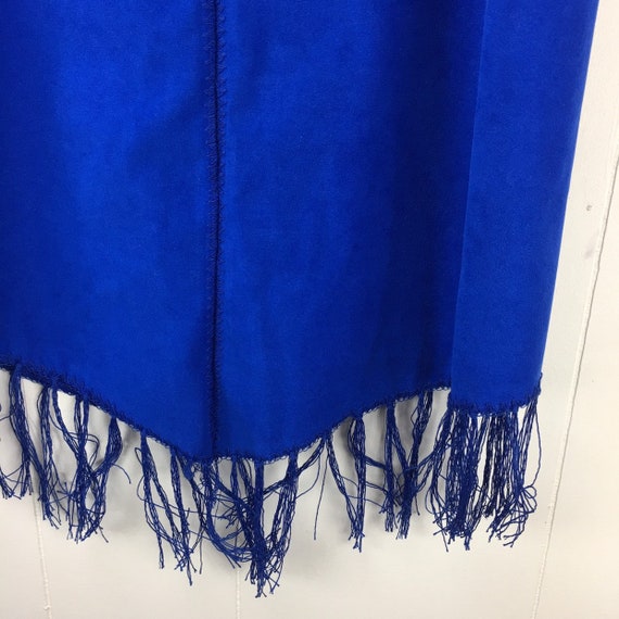 Vintage 90s Royal Blue Fringe Skirt - image 10