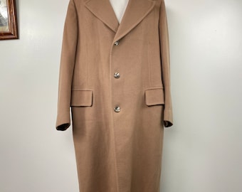 Vintage Gary's Men's Camel Coat Cashmere XL