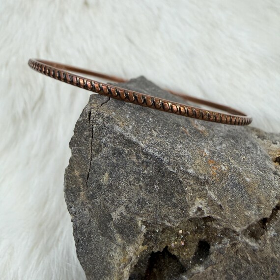 Thin Stackable Copper Bangle Bracelet - image 1