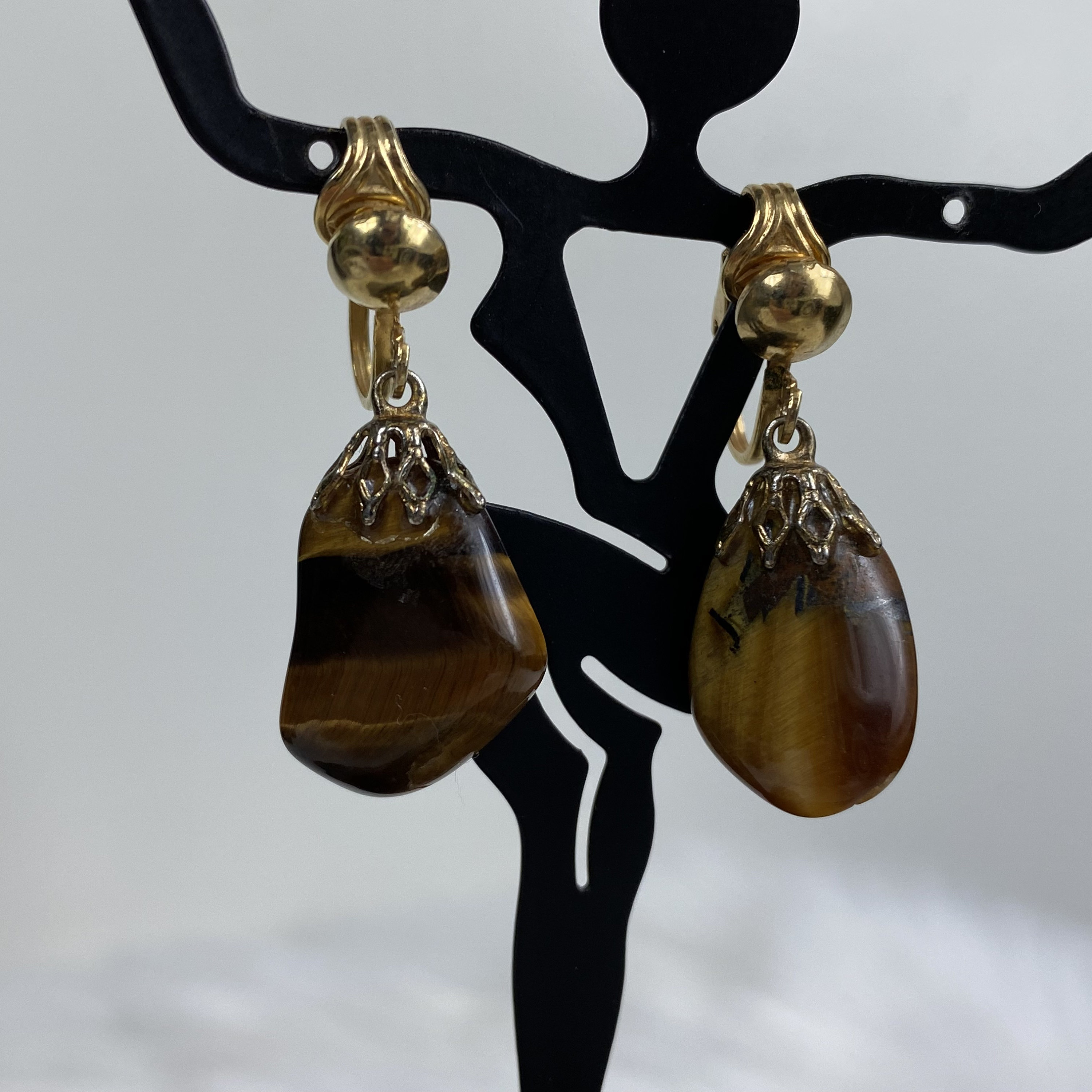 ピアス Brass Rhinestone Tiger Eye Clip On Earrings Other Brass Rhinestone Tiger Eye Clip On Earrings | Grailed