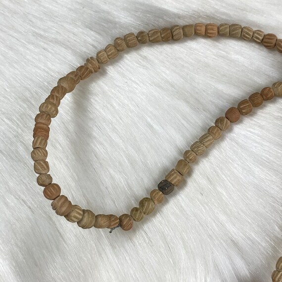 Vintage Clay Bead Cross Necklace 23" - image 5