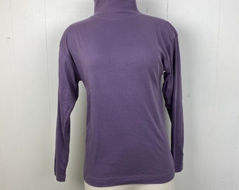 Vintage 90s Epogee Purple Mock Neck Shirt Small Long Sleeve