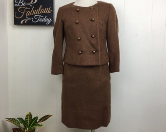 Vintage 60s That DEVONBROOK Look Brown Skirt Suit Set