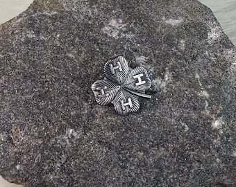 Vintage Sterling Silver 4H Clover Pin .5" X .5"