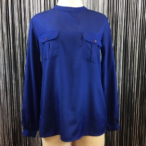 Vintage 90’s Alicia Royal Blue Silky Blouse