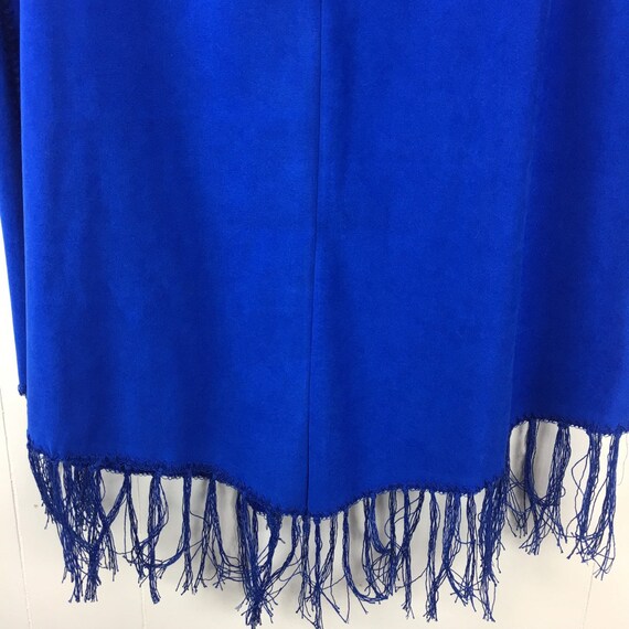 Vintage 90s Royal Blue Fringe Skirt - image 7