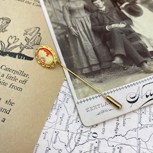 Vintage Resin Cameo Stick Pin
