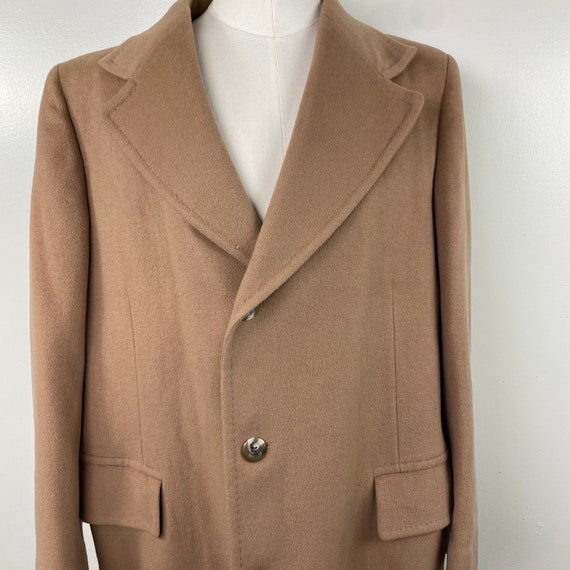 Vintage Gary's Men's Camel Coat Cashmere XL - image 2