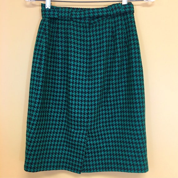 Vintage 80's Ann Taylor Green & Black Houndstooth… - image 4