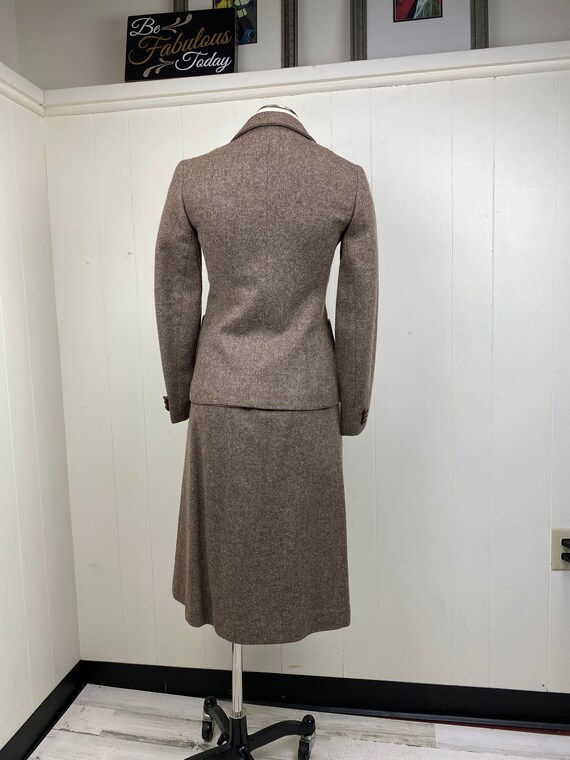 Vintage Larry Levine Wool Tweed Skirt Suit Set - image 5