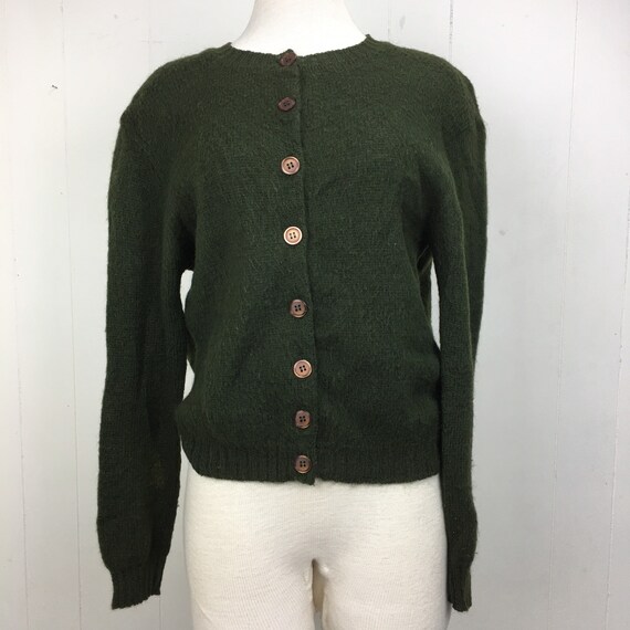 Vintage 50’s Pandora Shagora Dark Green Cardigan S