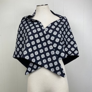 Vintage Black & White Pattern Triangle Scarf