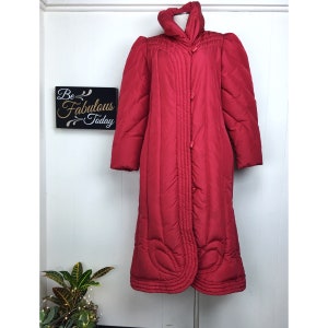 Vintage 80s Gallery Down Feather Coat Medium Free Shipping