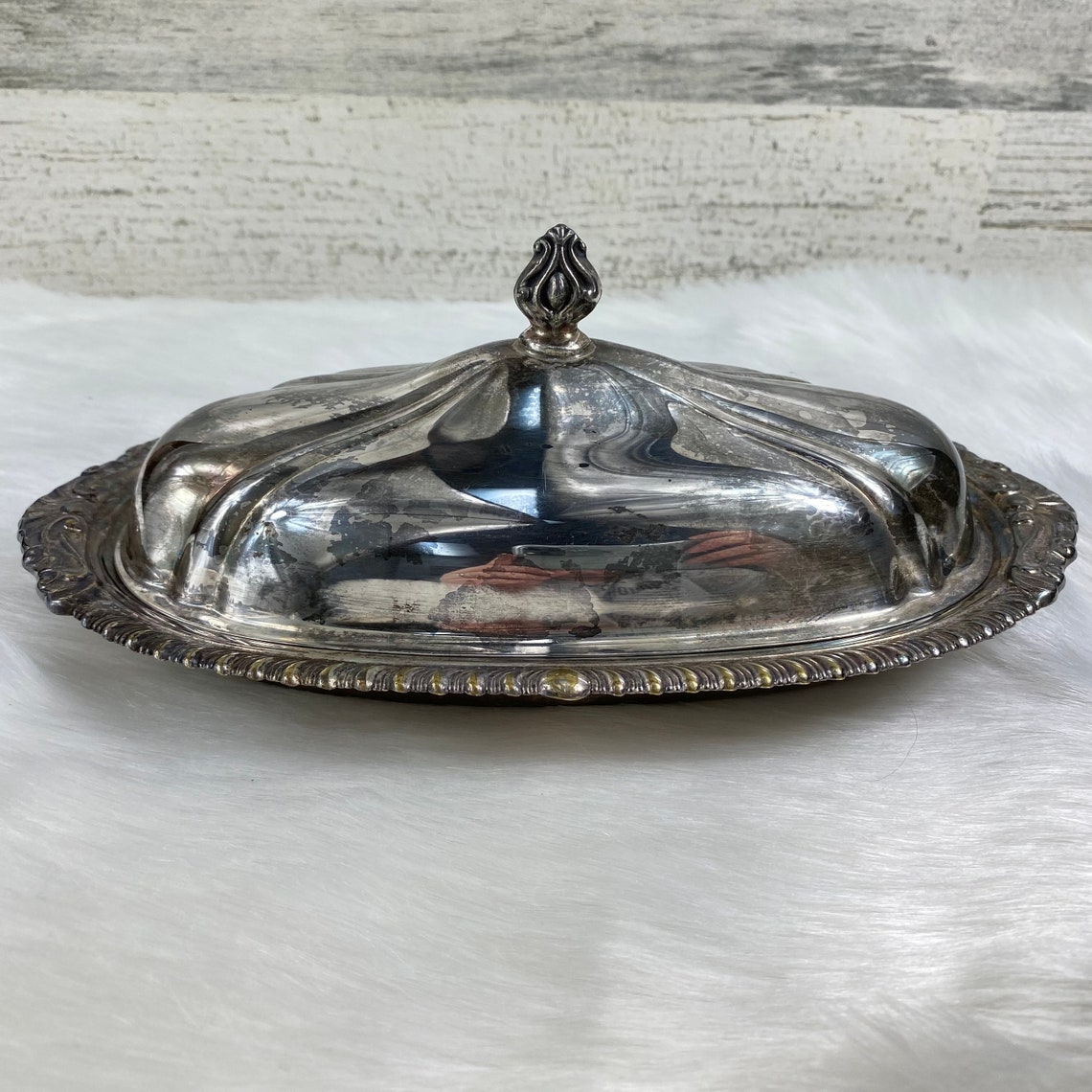 Vintage Sheridan Silver Plate Butter Dish Tray Etsy UK