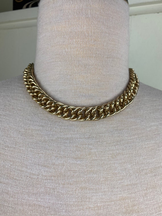 Vintage Thick Gold Chain Necklace 18.5" Long X .5… - image 1