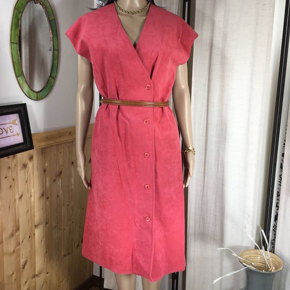 Vintage 80's Blassport Bill Blass Pink Ultra Sued… - image 1