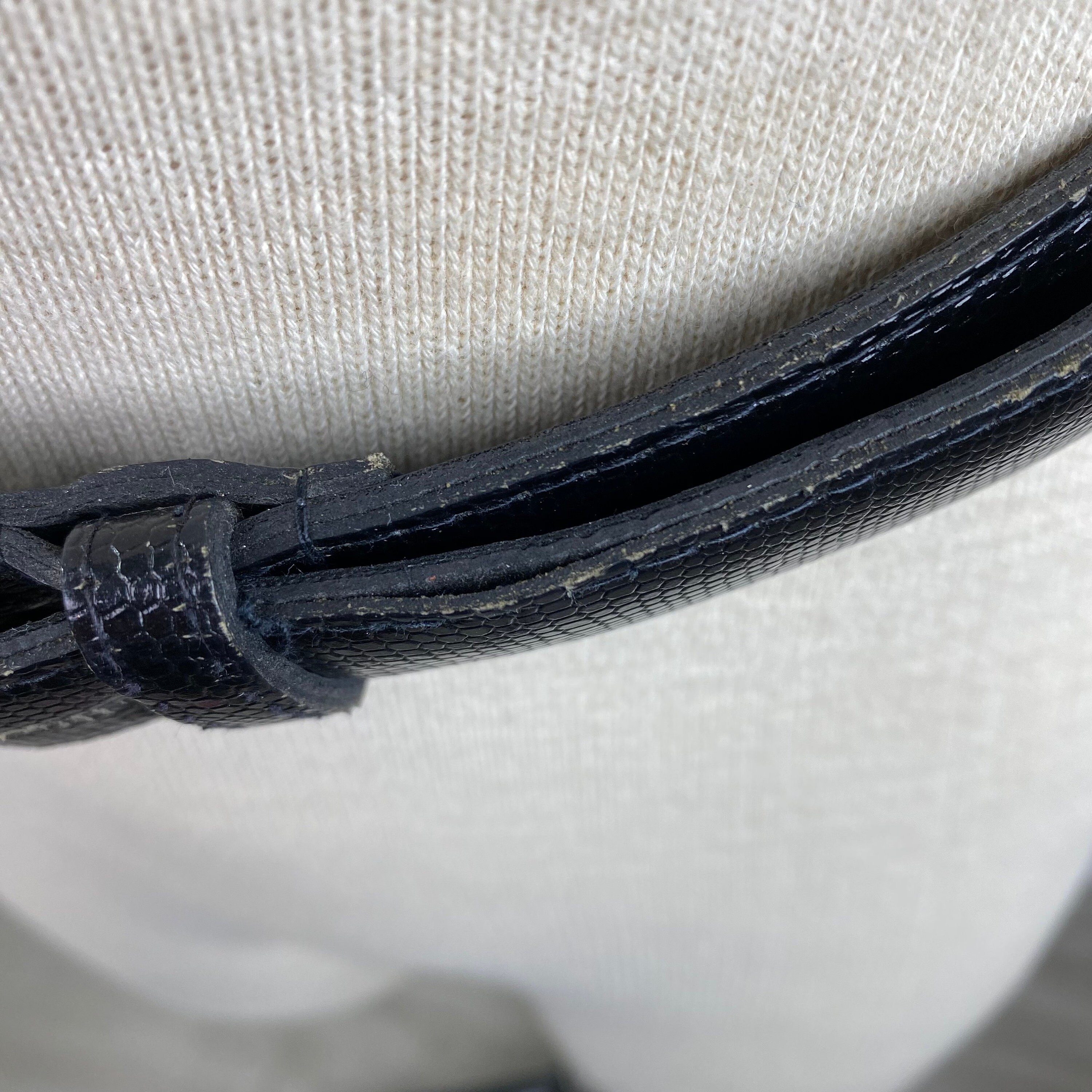 Accessories by Pearl Wide Black Leather O-Ring Belt Vintage 1990’s 36 in Large Vintage Accessories by Pearl Genuine Leather Belt Black  main image 3