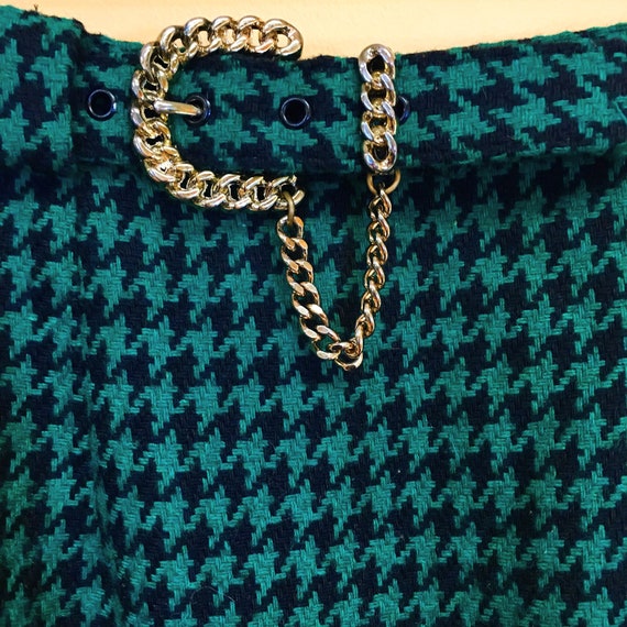 Vintage 80's Ann Taylor Green & Black Houndstooth… - image 2