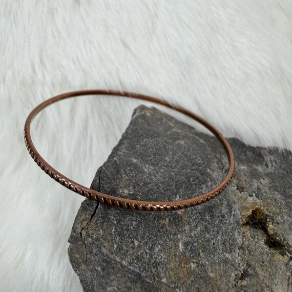 Thin Stackable Copper Bangle Bracelet - image 2