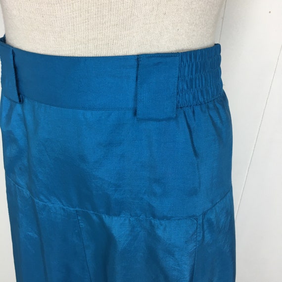 Vintage Leslie Fay Blue Shimmer A-Line Skirt / Sm… - image 4