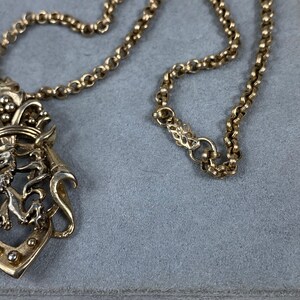 Vintage Gold Tone Lion Crest Herald Shield Chain Necklace - Etsy