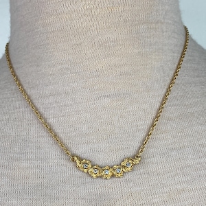 Vintage Avon Gold Tone Rose Necklace 18.5&quot;