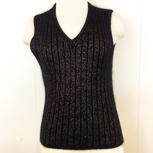 Vintage 90s Angora Blend Black & Copper Sweater