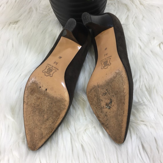 Vintage Yves Saint Laurent Women's Brown Pointed … - image 9