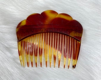 Vintage Faux Tortoise Hair Clip Comb Lucite