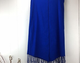 Vintage 90s Royal Blue Fringe Skirt