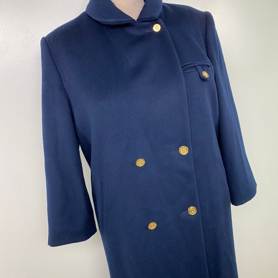 Vintage Forecaster Navy Blue Wool Double Breasted Coat Size