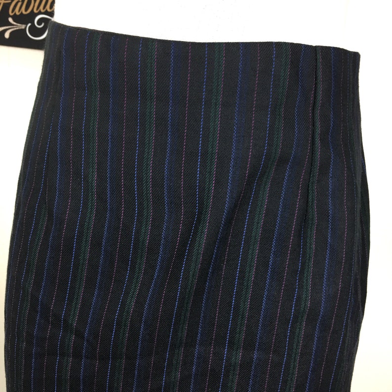 Vintage 90s Tracy Evans Vertical Pinstripe Pencil Skirt image 2