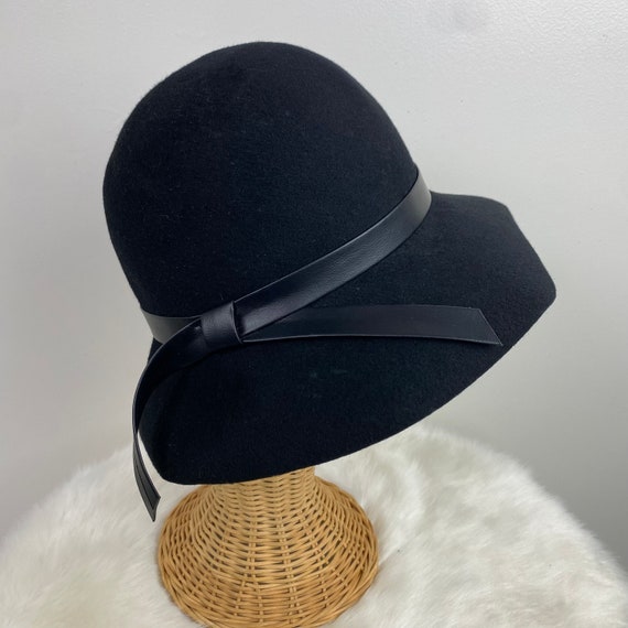 Vintage Tnlee Neumann Endler 100% Wool Black Hat Unionmade 