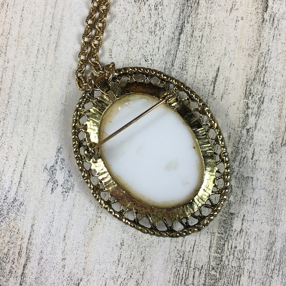 Vintage Purple & Gold Pansy Porcelain Necklace / Free… Gem