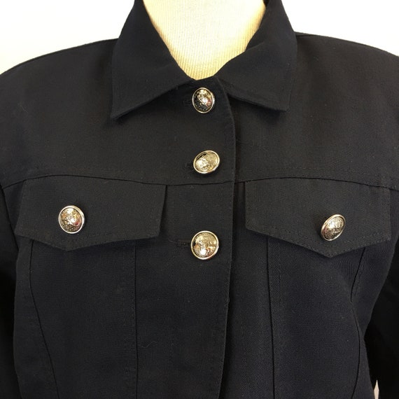 Vintage 80s 90s Black Jacket & Sleeveless Dress S… - image 5