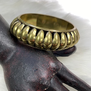 Vintage Brass 3D Bangle Bracelet