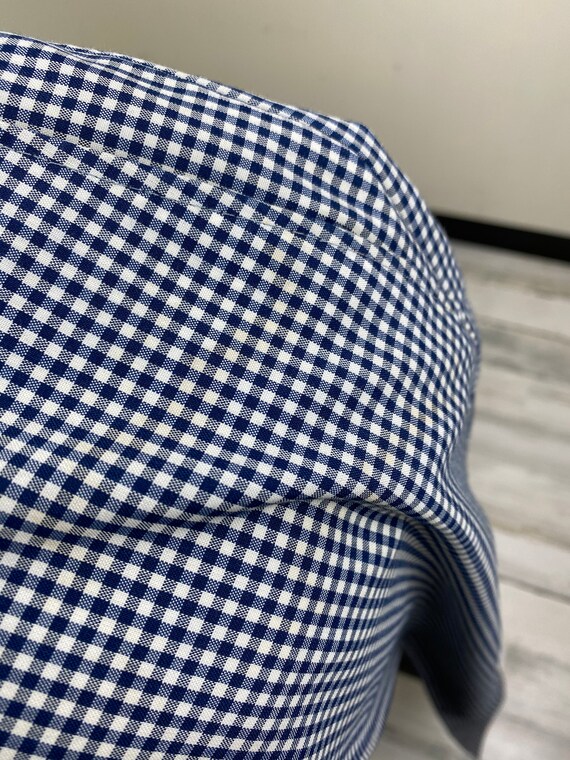Vintage White & Blue Checkered Crop Pants - image 4