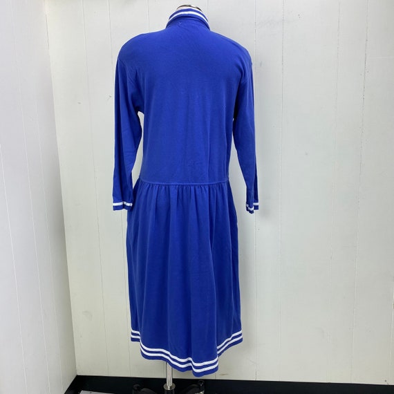 Vintage 90s Talbots Blue & White Tennis Dress Med… - image 7