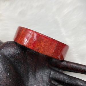 Vintage Red Stone Inlay Brass Bangle