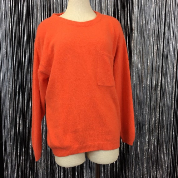 Vintage Orange Lambswool /& Angora Blend Sweater