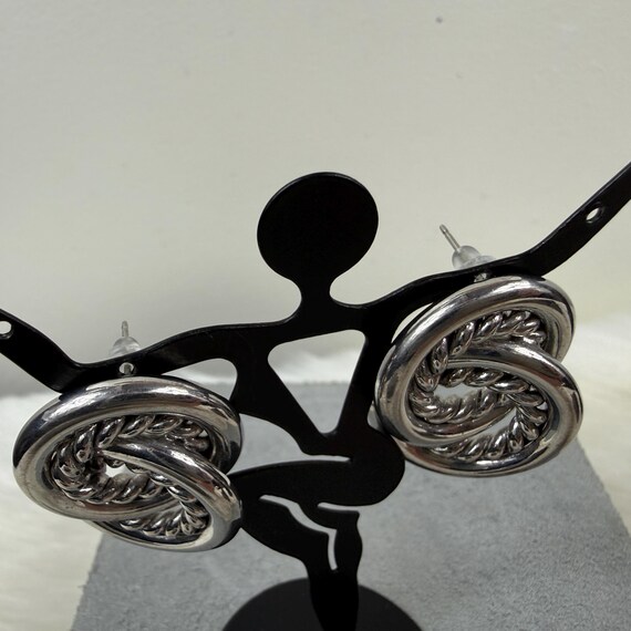 Vintage Interlocking Infinity Loops Silver Tone P… - image 4
