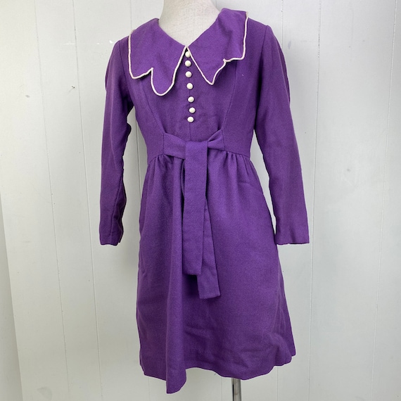 Vintage Sears Fashions Purple with White Peter Pa… - image 1