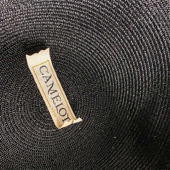 Vintage Camelot New York Black Woven Hat W/ Netting Union 