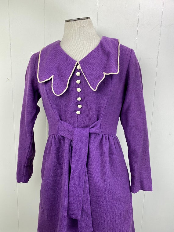 Vintage Sears Fashions Purple with White Peter Pa… - image 2